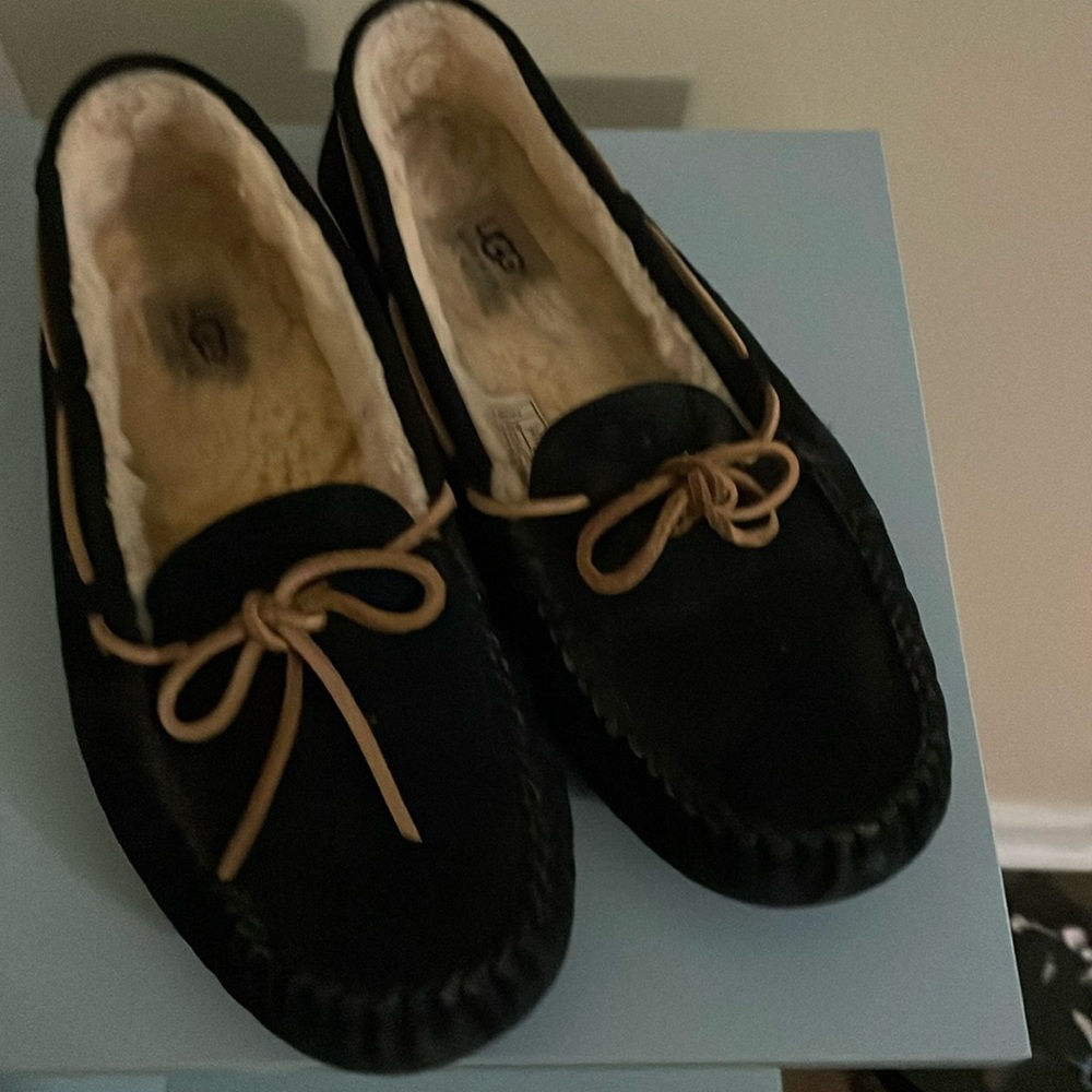 Black UGG moccasins